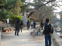 夙川公園での映画撮影