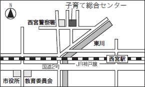 子育て総合センター「のびのびあおぞら館」への地図 子育て総合センター「のびのびあおぞら館」への地図