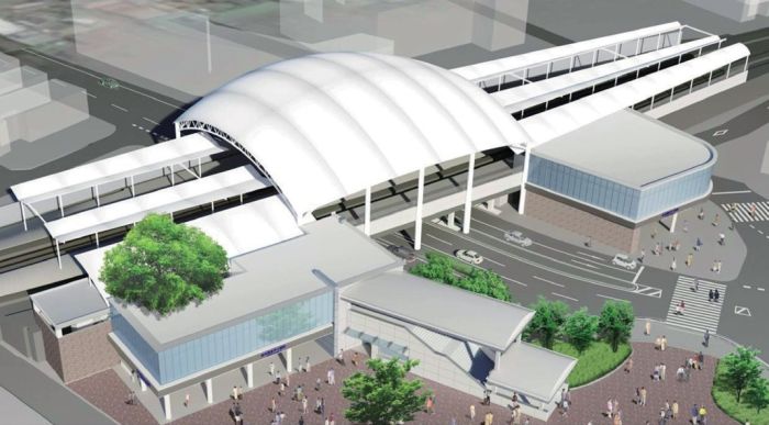 図:甲子園駅のリニューアル外観 図:甲子園駅のリニューアル外観