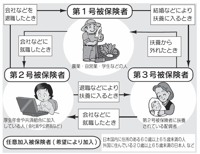 図説:国民年金の届け出 図説:国民年金の届け出