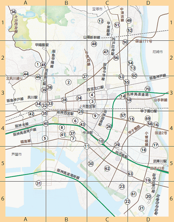 地図:南部地区 地図:南部地区