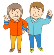 イラスト:高齢者男女 イラスト:高齢者男女