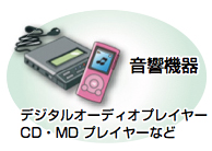 イラスト:音響機器(デジタルオーディオプレイヤー CD・MDプレイヤーなど) イラスト:音響機器(デジタルオーディオプレイヤー CD・MDプレイヤーなど)