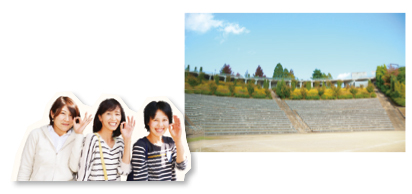 写真:塩瀬中央公園・東山台 東山台小学校のママ3人組 写真:塩瀬中央公園・東山台 東山台小学校のママ3人組