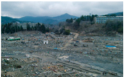 写真:被災直後の市街地 写真:被災直後の市街地