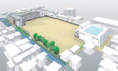 画像:香櫨園小学校の完成予定図 画像:香櫨園小学校の完成予定図