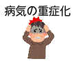 イラスト:病気の重症化 イラスト:病気の重症化