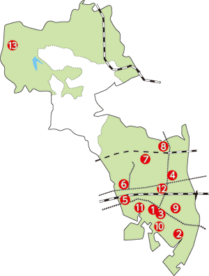 画像:耐震性緊急貯水槽設置地図