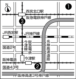 画像:3園の所在地 画像:3園の所在地