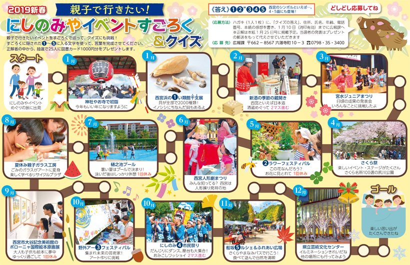 画像:2019新春 親子で行きたい!にしのみやイベントすごろく&クイズ 画像:2019新春 親子で行きたい!にしのみやイベントすごろく&クイズ