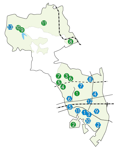 緊急遮断弁付き配水池・配水槽/緊急貯水槽 地図:緊急遮断弁付き配水池・配水槽/緊急貯水槽