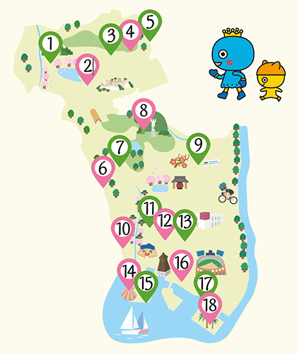 画像:西宮市内レジャースポットマップ 画像:西宮市内レジャースポットマップ