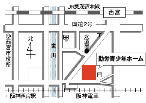 地図：勤労青少年ホーム3階