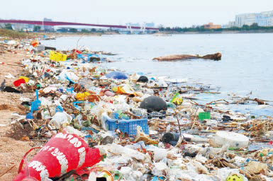 台風の影響により、御前浜(香櫨園浜)に大量に流れ着いたプラスチックごみなど 台風の影響により、御前浜(香櫨園浜)に大量に流れ着いたプラスチックごみなど