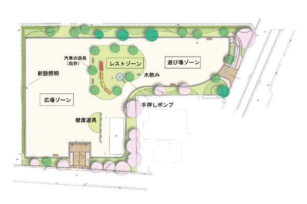 画像：学文殿公園リニューアル計画図