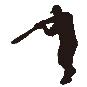 イラスト:野球選手のシルエット イラスト:野球選手のシルエット