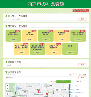 画像:社会資源情報サイト ページイメージ 画像:社会資源情報サイト ページイメージ