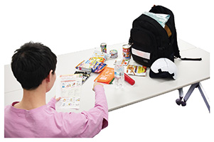 イメージ:非常持出品・備蓄品をチェック イメージ:非常持出品・備蓄品をチェック