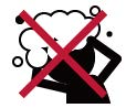 イラスト:髪の毛を流さない イラスト:髪の毛を流さない