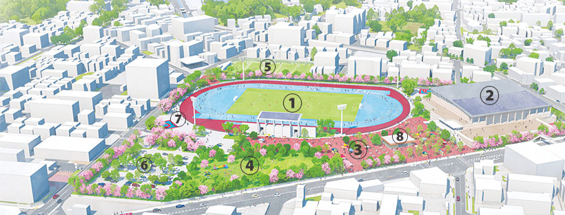 画像:西宮中央運動公園再整備事業のイメージ図