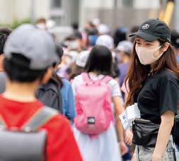 写真：登校の見守り