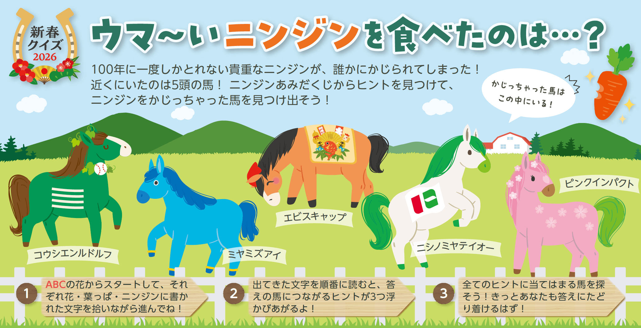 ,画像：ニンジンあみだくじ