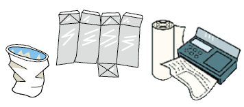 もやすごみ：再資源化できない紙類