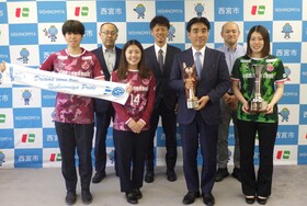 「メットライフ生命日本女子フットサルリーグ2025-26」クラブ史上初の2冠達成報告と2026-27シーズン開幕に向けて、SWHレディース西宮が市長を表敬訪問
